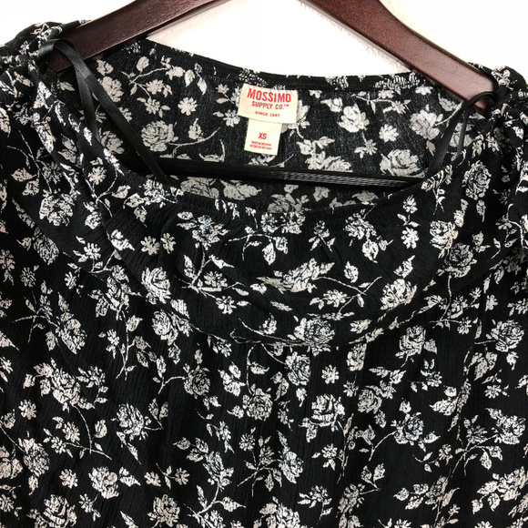 Mossimo Womens Strapless Blouse, Black Floral XS - Picture 3 of 6